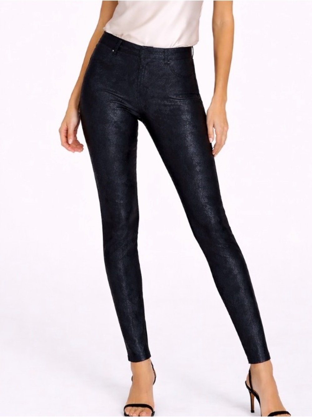 Mudd leggings 24/7 black thick compression moto flex stretch textured SZ SM
